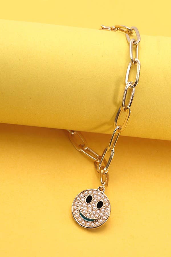 SMILEY PEARL LINK BRACELETS | 31B23067: Gold