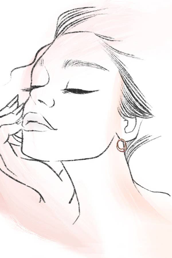 SWIRL TRIO HOOP HUGGIE STUD EARRINGS | 80E3731: GOLD