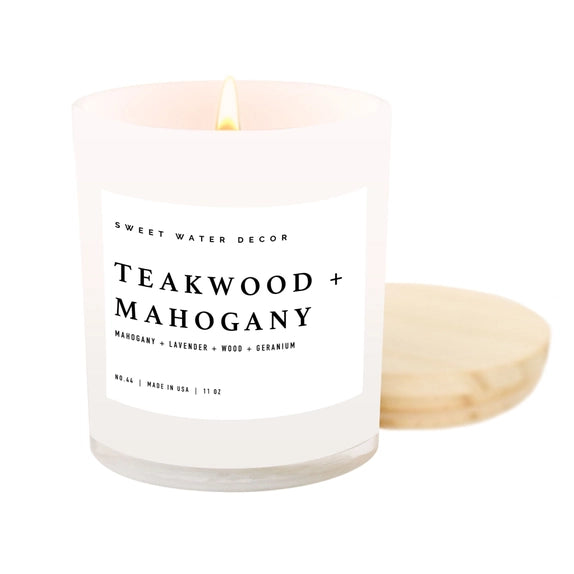 TEAKWOOD & MAHOGANY 11OZ SOY CANDLE