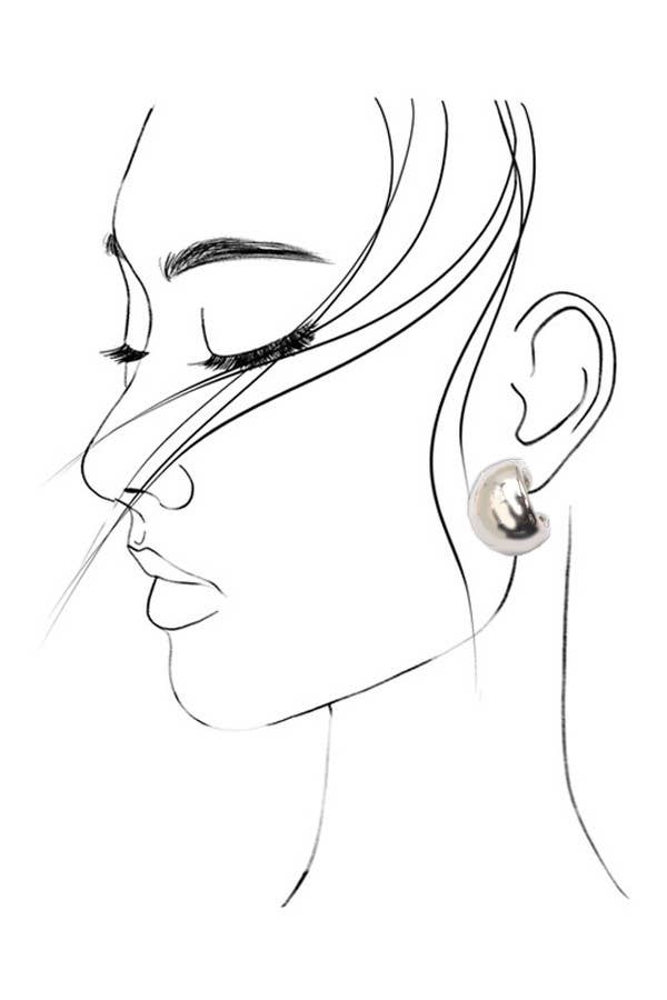 PUFFY BUBBLE WIDE HOOP EARRINGS | 80E2894: Gold