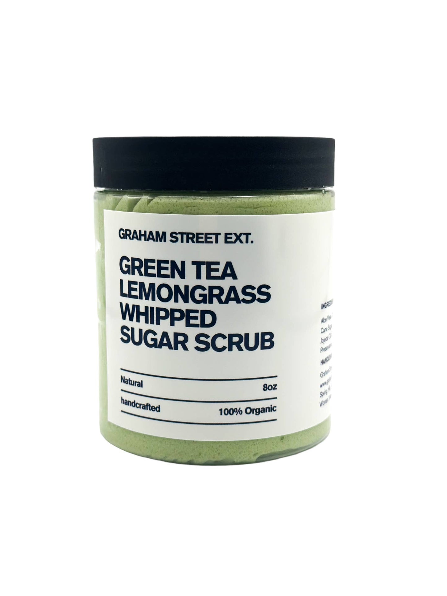 Green Tea and Lemongrass Whipped Sugar Scrub: 4oz