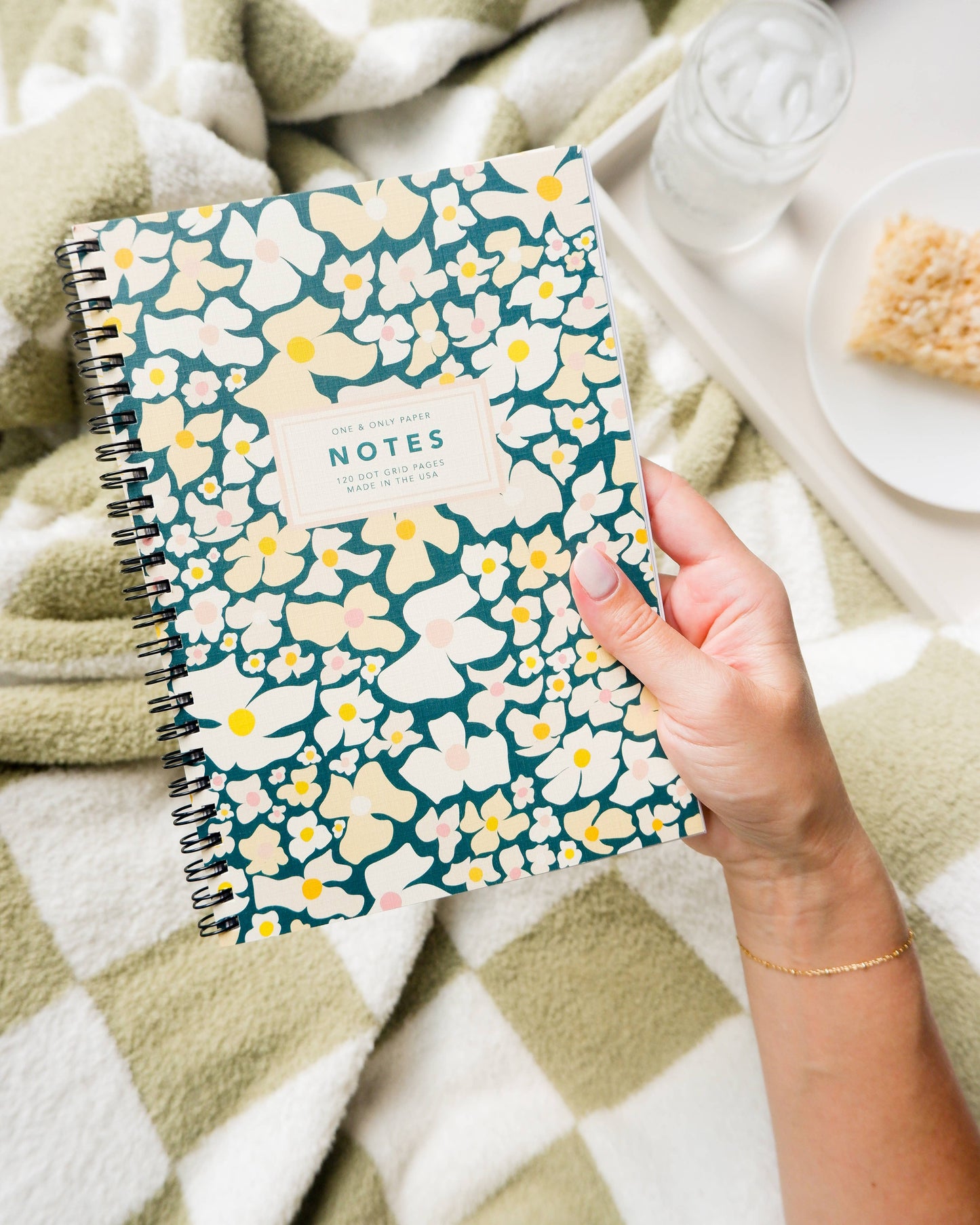 Groovy Floral Wire Spiral Bound Dot Grid Notebook