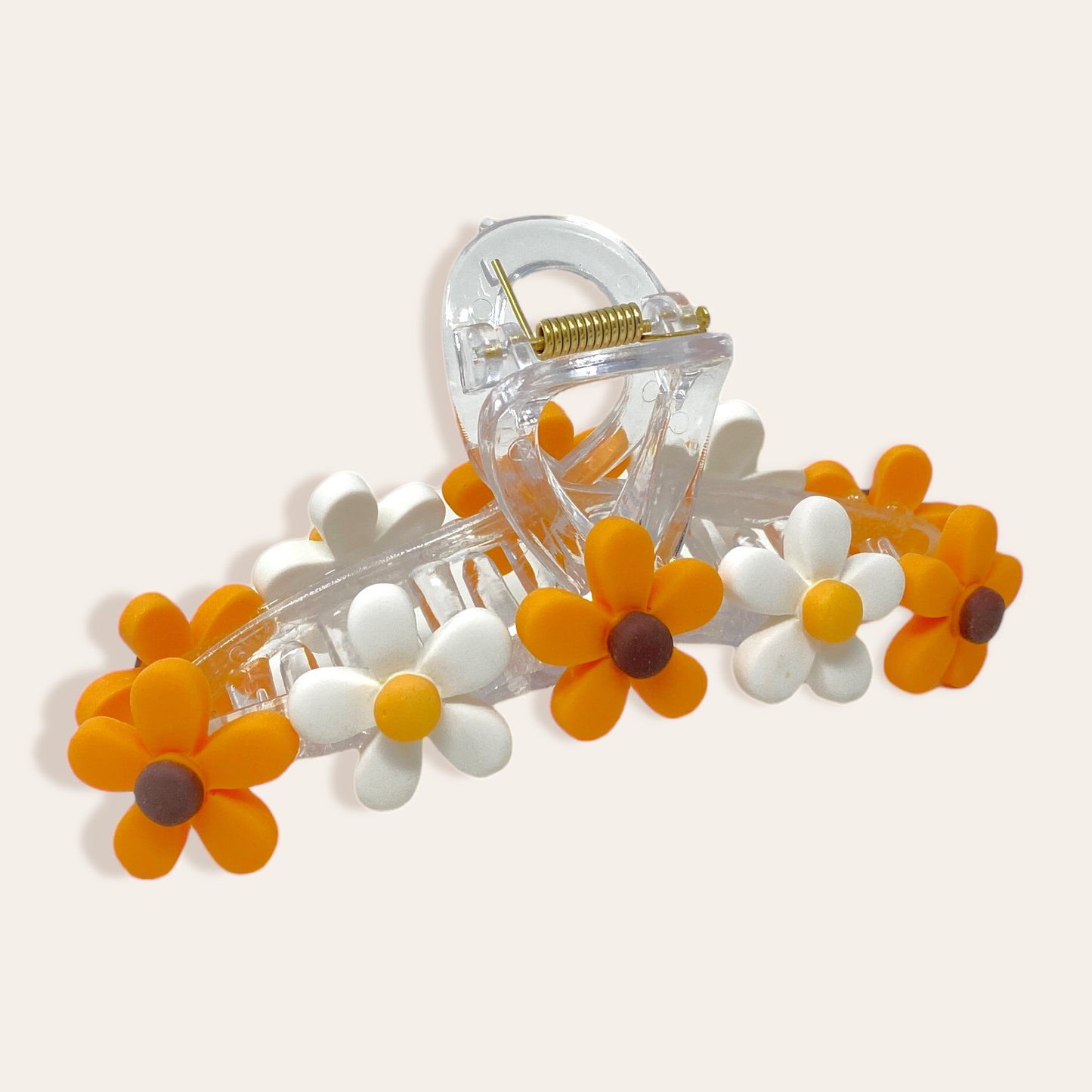 Game Day Daisy Claw Clip - Orange