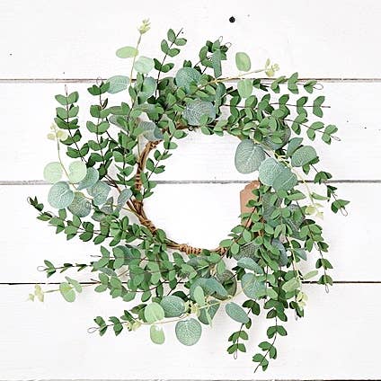 18in(6.5) Wreath-Mixed Eucalyptus