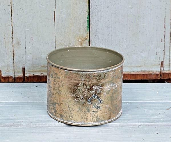 Round Bucket-Distressed Gold