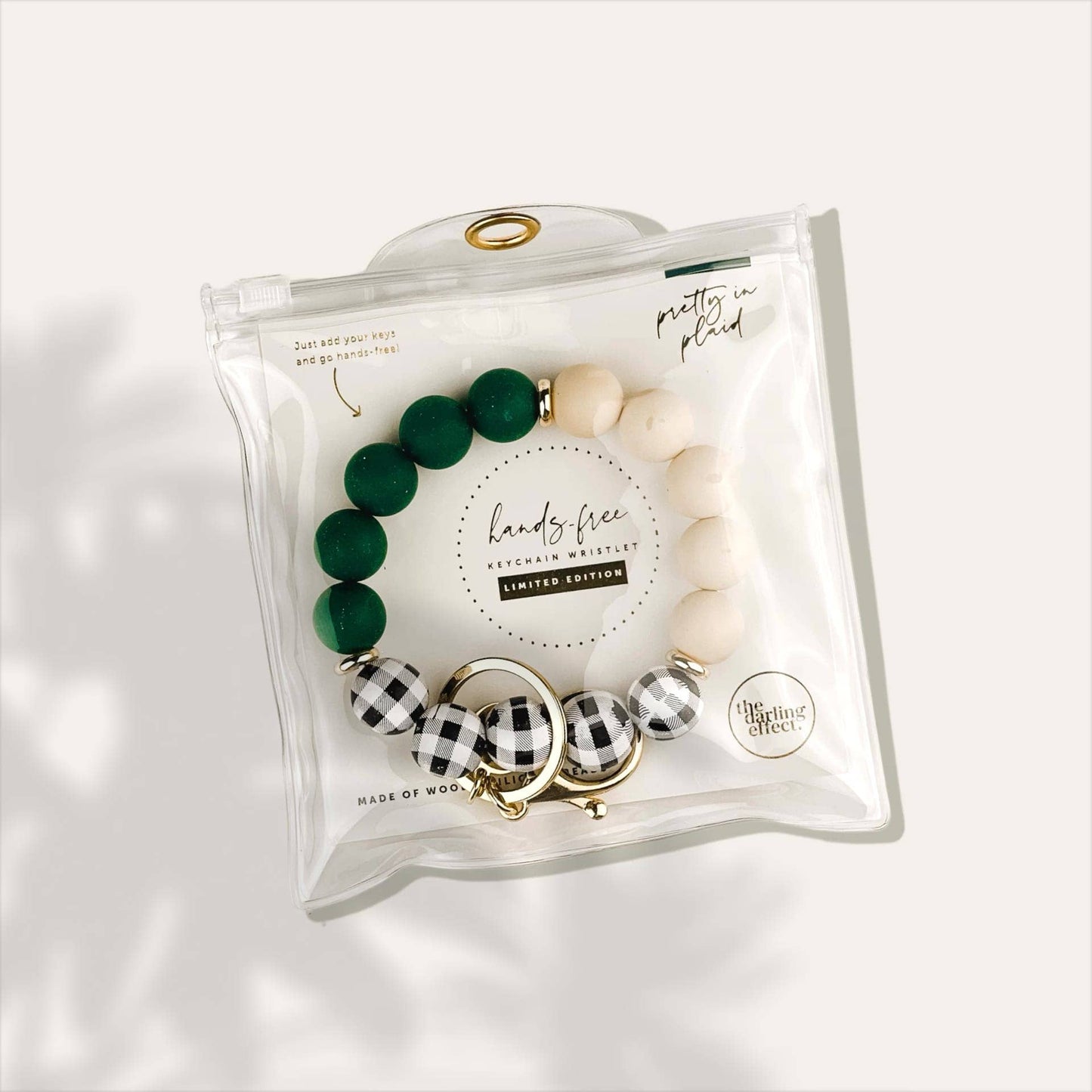 Pretty in Plaid-Hands-Free Silicone Beaded Keychain Wristlet