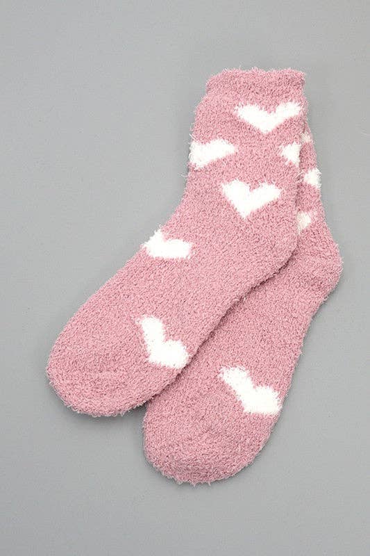 WARM CORAL FLEECE PLUSH HEART FUZZY SOCKS | 40S02043: GREEN