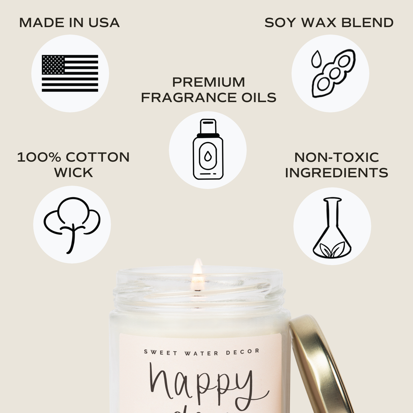 *NEW* Happy Day 9 oz Soy Candle - Home Decor & Gifts
