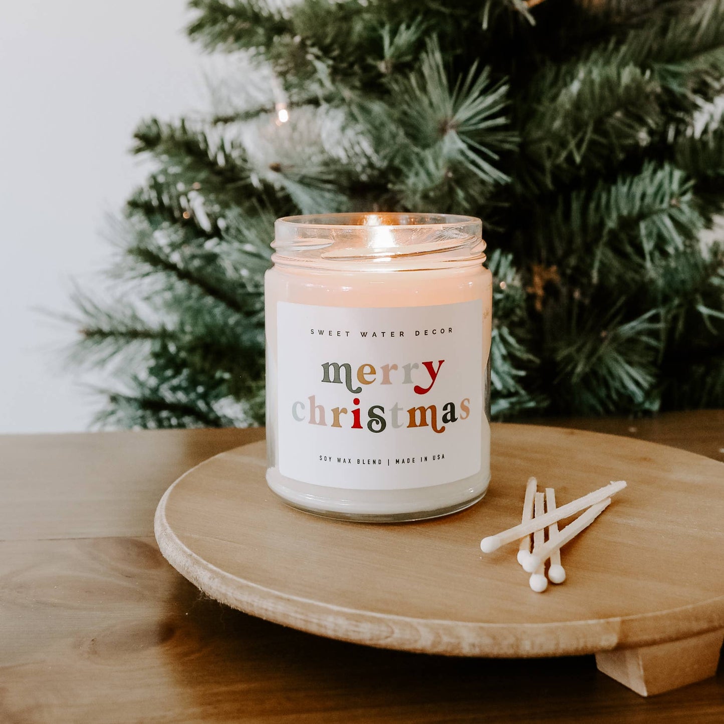 Merry Christmas 9 oz Soy Candle - Christmas Home & Gifts