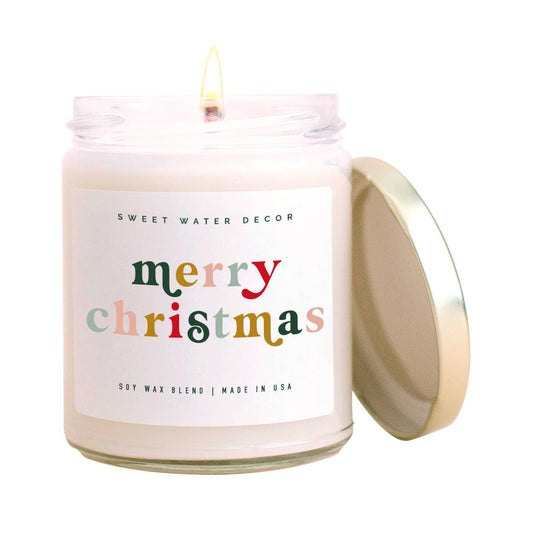 Merry Christmas 9 oz Soy Candle - Christmas Home & Gifts
