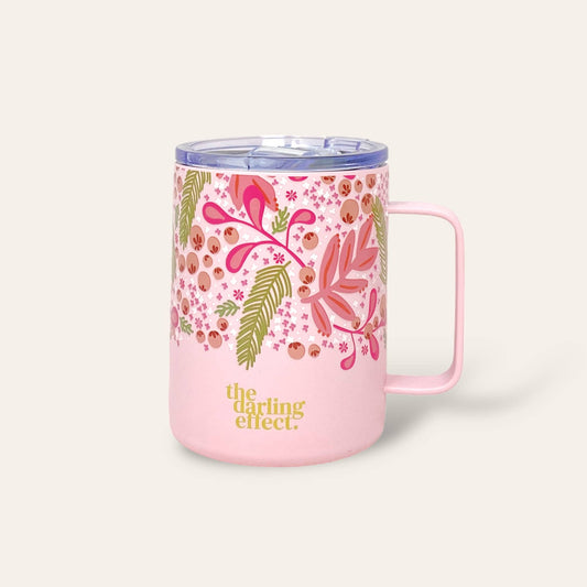 Insulated Mug - Jolly Sprig Pink