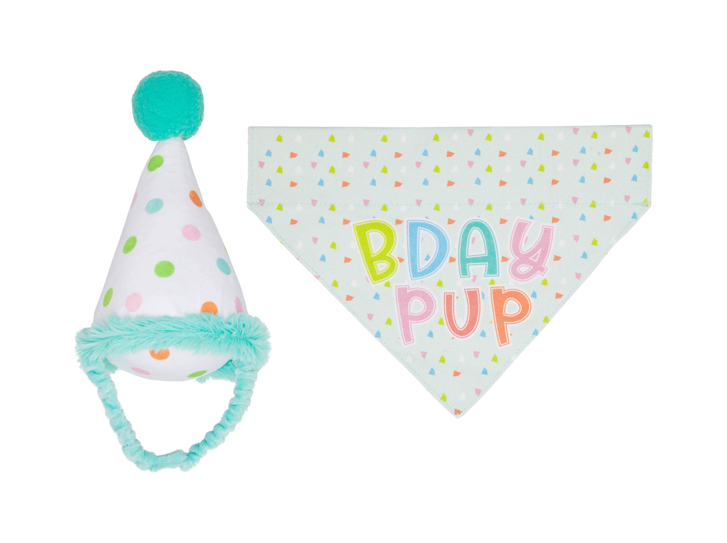 Birthday Pup S/M Bandana Hat Set